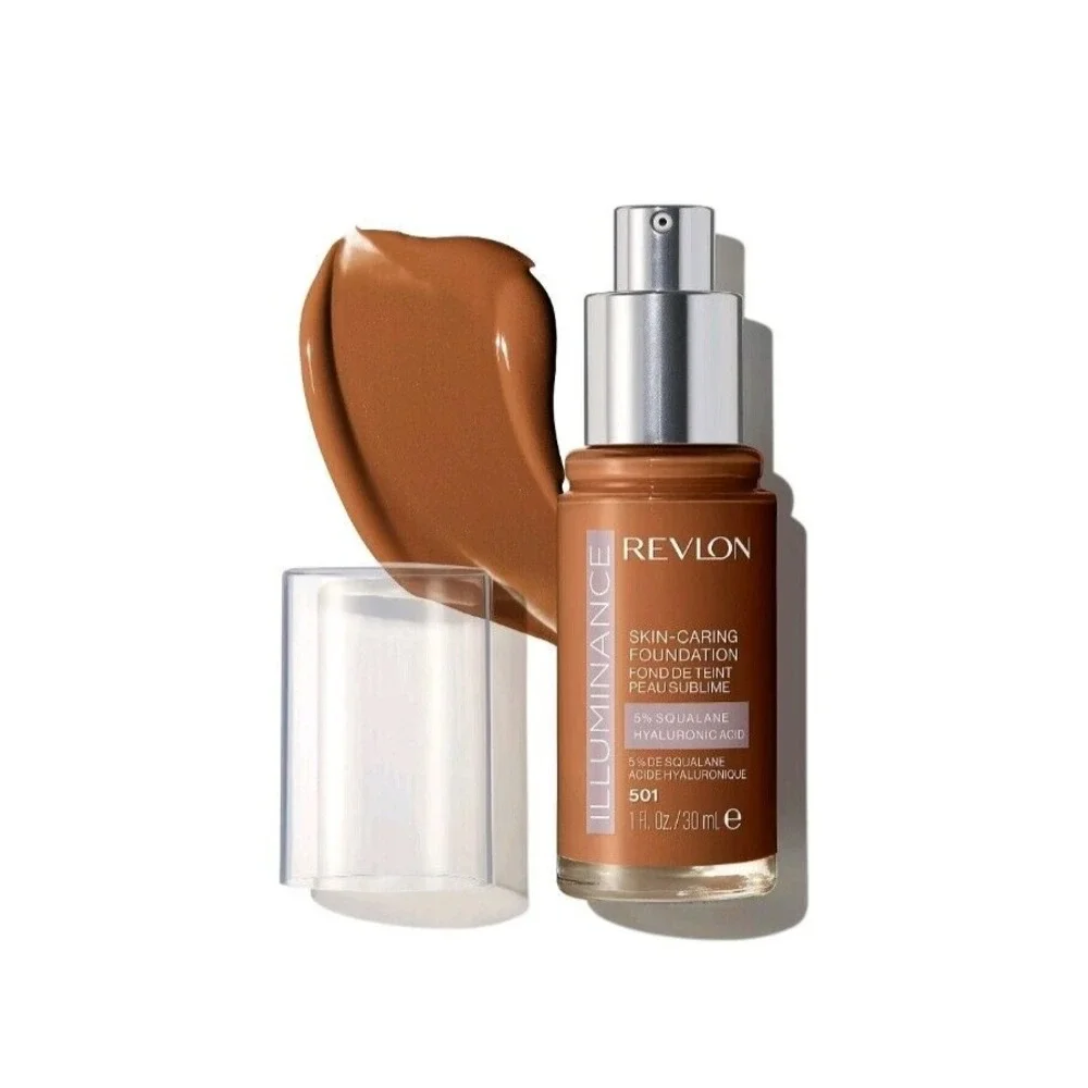 Bottles Revlon illuminance skin-caring liquid‎ foundation 501 Toasted Caramel
